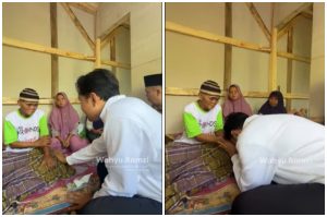 Bupati Cianjur, dr. Mohammad Wahyu Ferdian memberikan bantuan untuk Pak Ocid.