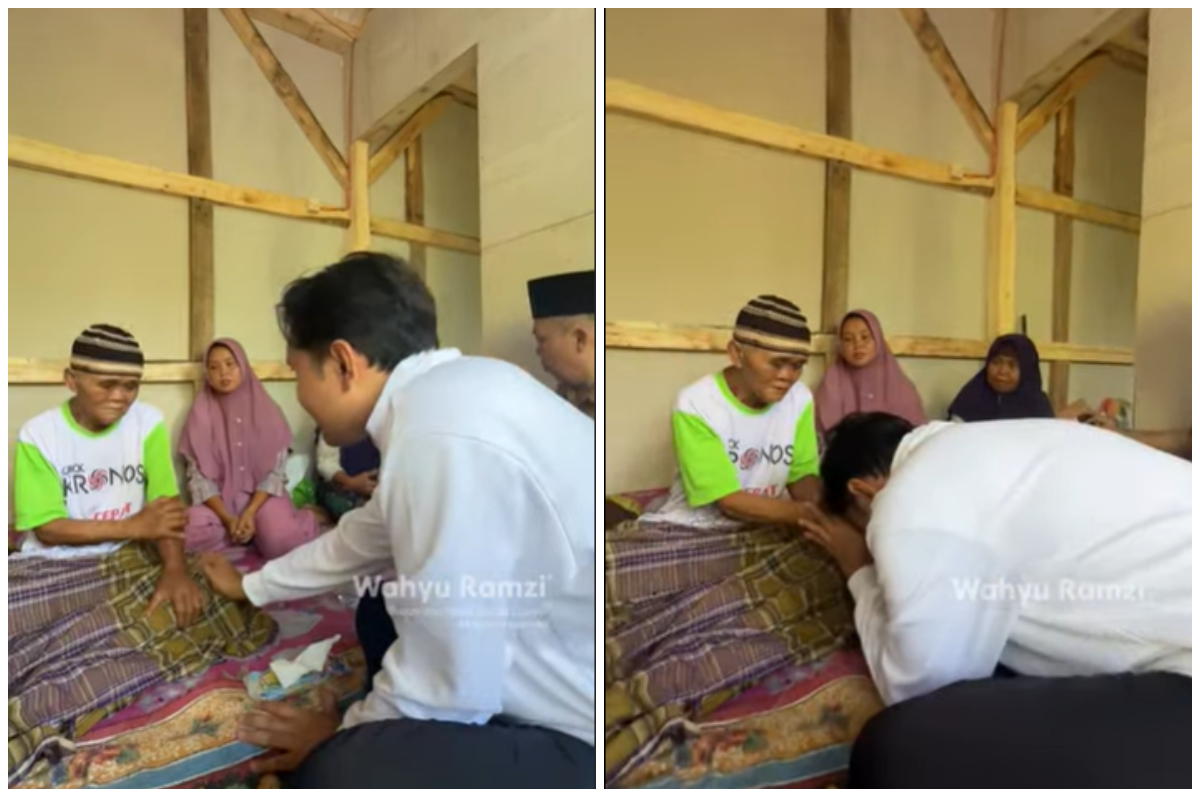 Bupati Cianjur, dr. Mohammad Wahyu Ferdian memberikan bantuan untuk Pak Ocid.